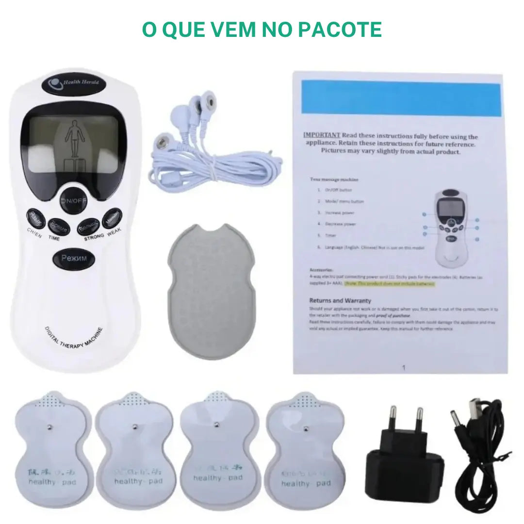 Massageador Eletroestimulador TENS Portátil USB + BRINDE