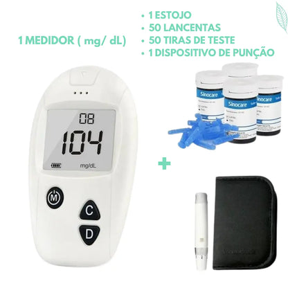 Medidor de Glicose e Glicemia Digital - Kit Diabetes