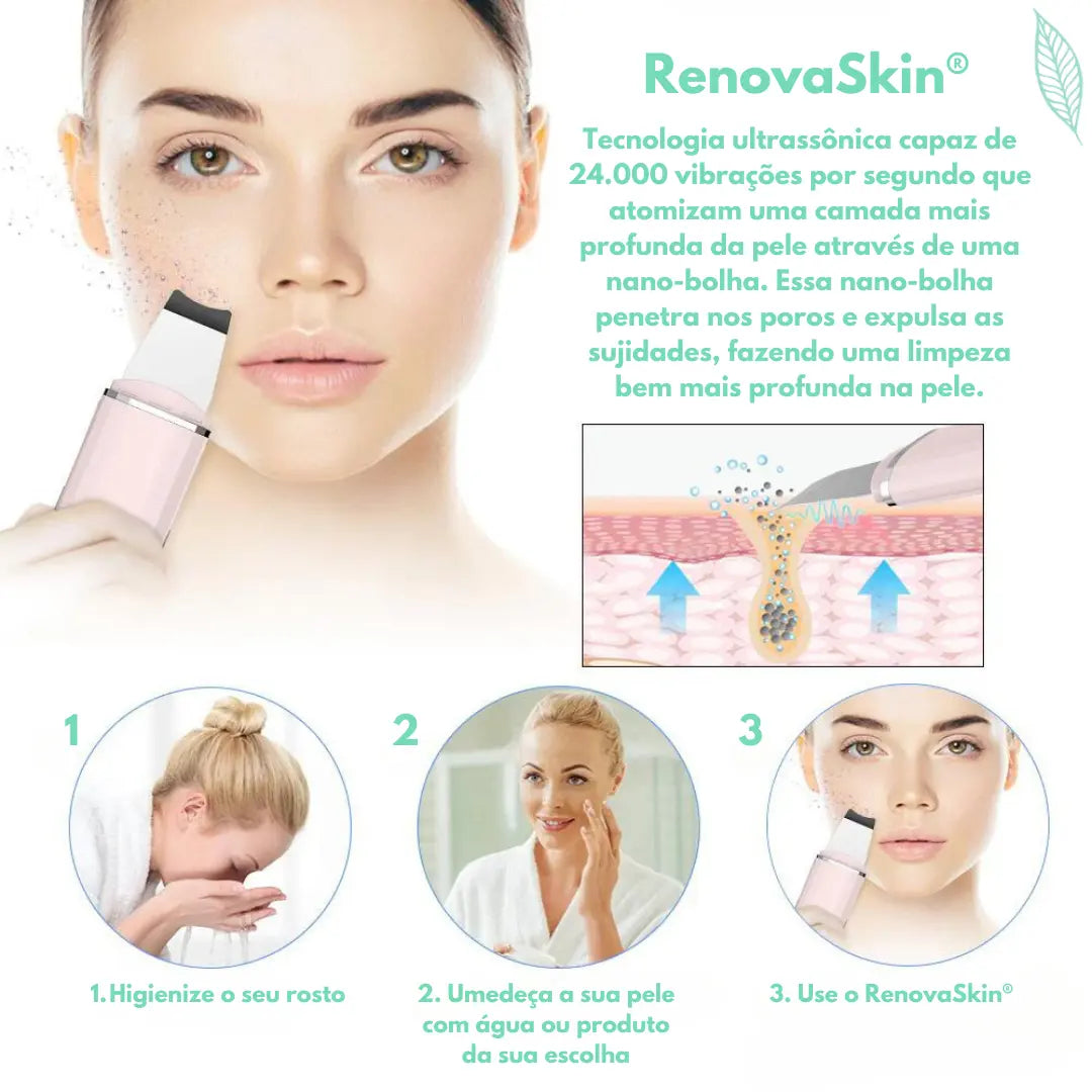 Peeling Ultrassônico de Tratamento e Limpeza Profunda RenovaSkin®