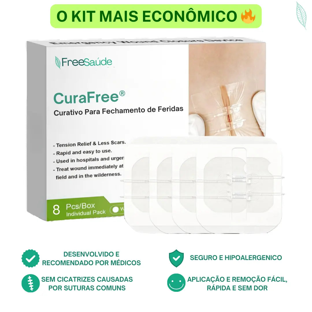 Curativo Para Fechamento de Feridas Ponto Falso CuraFree® (COMPRE 1 LEVE 2)