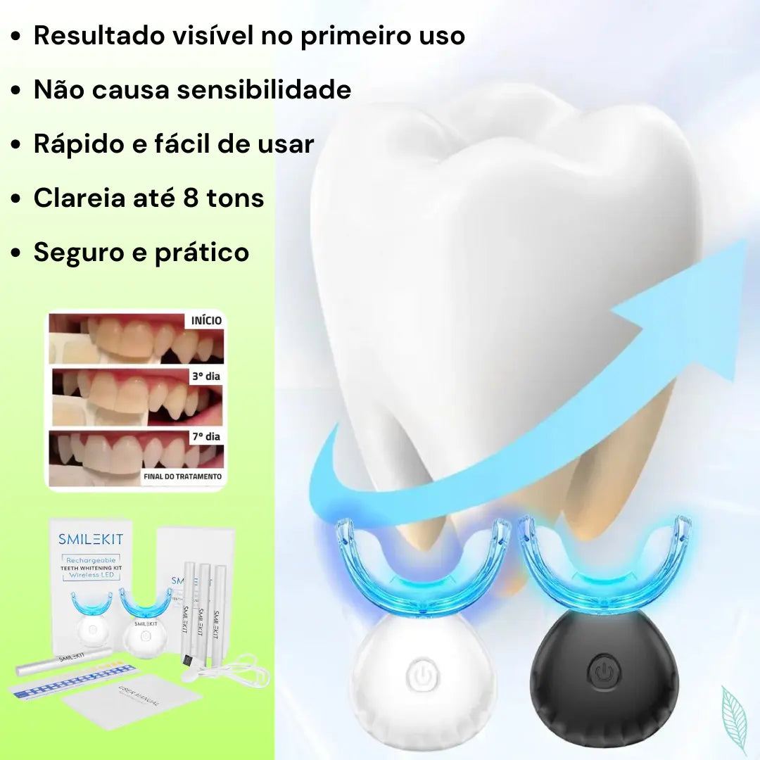 Kit Clareamento Dental LED Profissional FreeSmile Free Saúde