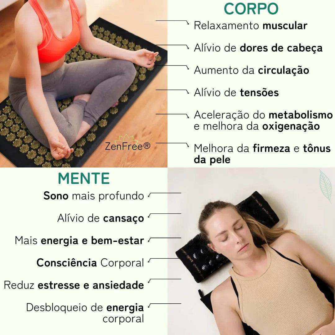 Tapete de Acupressão e Massagem ZenFree Free Saúde